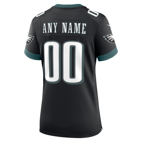 Philadelphia Eagles Nike Women's Alternate Custom Game Jersey - Black Philadelphia Eagles Nike Women's Alternate Custom Game Jersey - Black