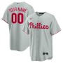 Philadelphia Phillies Nike Road Custom Replica Jersey - Gray Philadelphia Phillies Nike Road Custom Replica Jersey - Gray