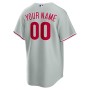 Philadelphia Phillies Nike Road Custom Replica Jersey - Gray Philadelphia Phillies Nike Road Custom Replica Jersey - Gray