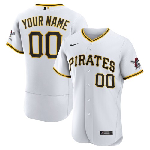 Pittsburgh Pirates Nike Home Authentic Custom Jersey - White Pittsburgh Pirates Nike Home Authentic Custom Jersey - White
