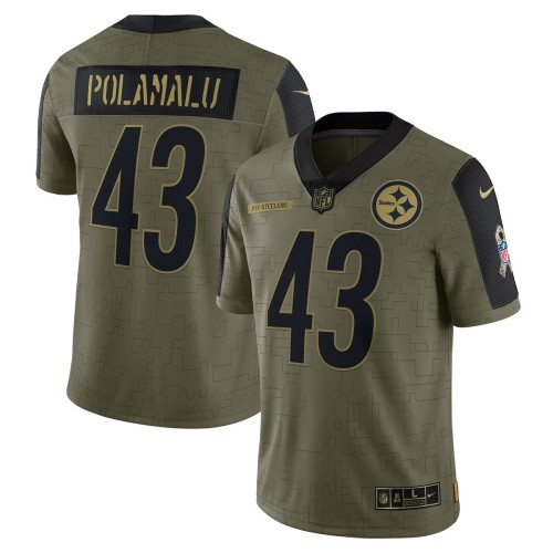 Troy Polamalu Pittsburgh Steelers Nike 2021 Salute To Service Retired Player Limited Jersey - Olive Troy Polamalu Pittsburgh Steelers Nike 2021 Salute To Service Retired Player Limited Jersey - Olive