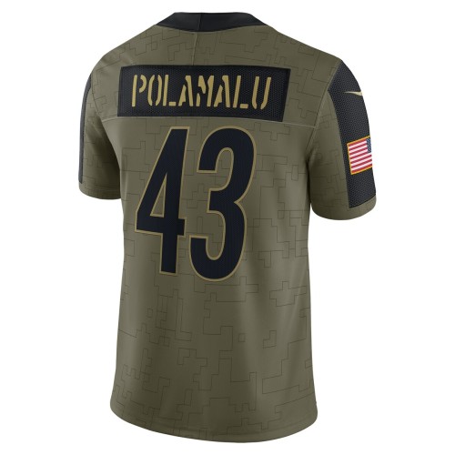 Troy Polamalu Pittsburgh Steelers Nike 2021 Salute To Service Retired Player Limited Jersey - Olive Troy Polamalu Pittsburgh Steelers Nike 2021 Salute To Service Retired Player Limited Jersey - Olive