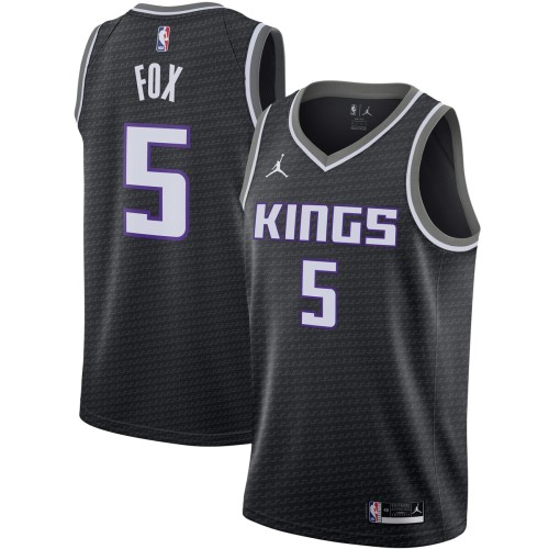 De'Aaron Fox Sacramento Kings Jordan Brand Logo 2020/21 Swingman Jersey - Statement Edition - Black De'Aaron Fox Sacramento Kings Jordan Brand Logo 2020/21 Swingman Jersey - Statement Edition - Black