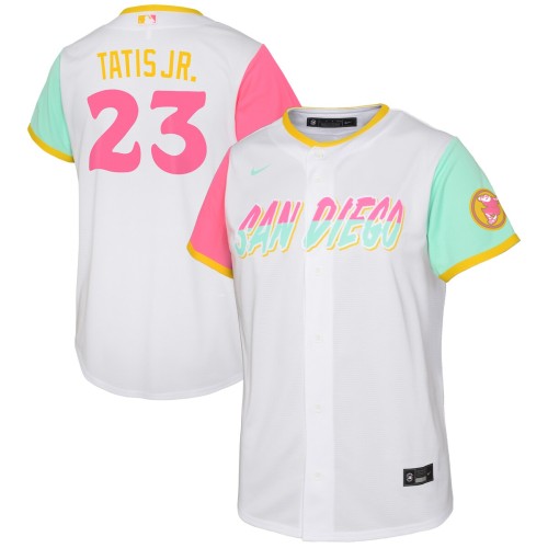 Fernando Tatis Jr. San Diego Padres Nike Youth 2022 City Connect Replica Player Jersey - White Fernando Tatis Jr. San Diego Padres Nike Youth 2022 City Connect Replica Player Jersey - White