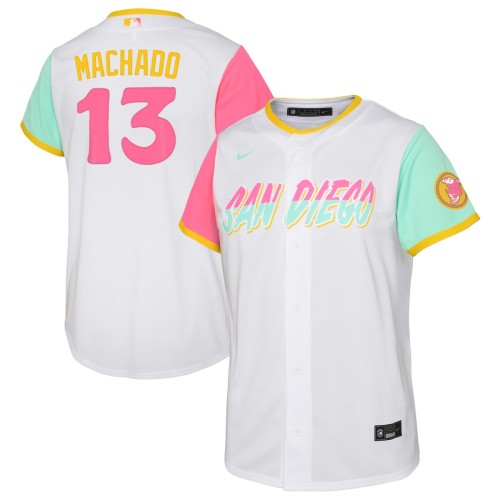 Manny Machado San Diego Padres Nike Youth 2022 City Connect Replica Player Jersey - White Manny Machado San Diego Padres Nike Youth 2022 City Connect Replica Player Jersey - White
