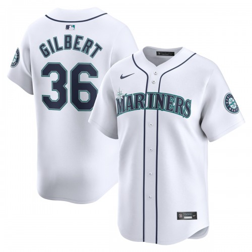Logan Gilbert Seattle Mariners Nike Home Limited Player Jersey - White Logan Gilbert Seattle Mariners Nike Home Limited Player Jersey - White