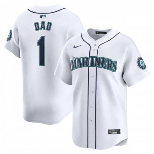 Seattle Mariners Nike #1 Dad Home Limited Jersey - White Seattle Mariners Nike #1 Dad Home Limited Jersey - White