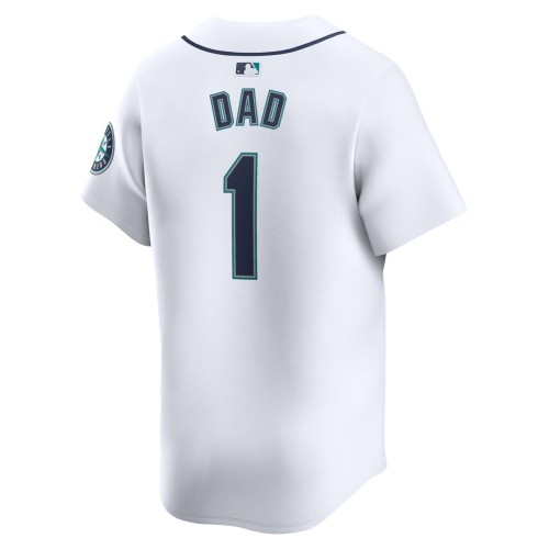 Seattle Mariners Nike #1 Dad Home Limited Jersey - White Seattle Mariners Nike #1 Dad Home Limited Jersey - White