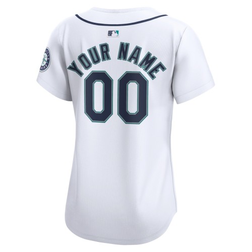 Seattle Mariners Nike Women's Home Limited Custom Jersey - White Seattle Mariners Nike Women's Home Limited Custom Jersey - White