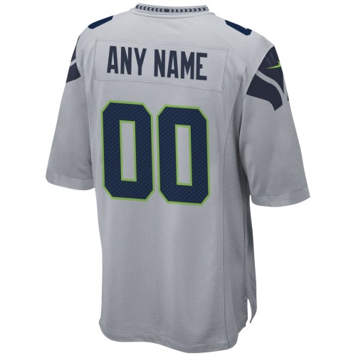 Seattle Seahawks Nike Alternate Custom Game Jersey - Gray Seattle Seahawks Nike Alternate Custom Game Jersey - Gray