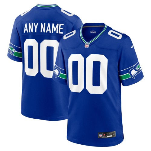 Seattle Seahawks Nike Throwback Custom Jersey - Royal Seattle Seahawks Nike Throwback Custom Jersey - Royal