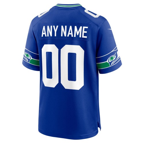 Seattle Seahawks Nike Throwback Custom Jersey - Royal Seattle Seahawks Nike Throwback Custom Jersey - Royal