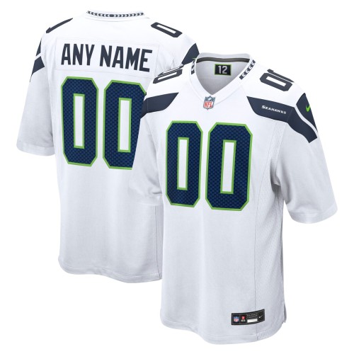 Seattle Seahawks Nike Custom Game Jersey - White Seattle Seahawks Nike Custom Game Jersey - White