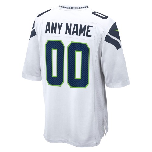 Seattle Seahawks Nike Custom Game Jersey - White Seattle Seahawks Nike Custom Game Jersey - White