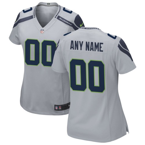 Seattle Seahawks Nike Women's Alternate Custom Game Jersey - Gray Seattle Seahawks Nike Women's Alternate Custom Game Jersey - Gray