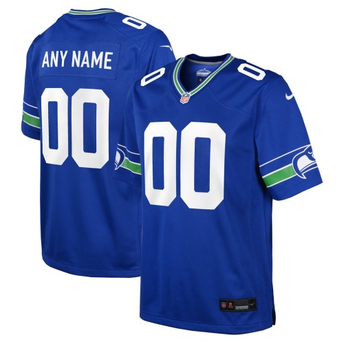 Seattle Seahawks Nike Youth Throwback Custom Jersey - Royal Seattle Seahawks Nike Youth Throwback Custom Jersey - Royal