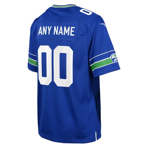 Seattle Seahawks Nike Youth Throwback Custom Jersey - Royal Seattle Seahawks Nike Youth Throwback Custom Jersey - Royal
