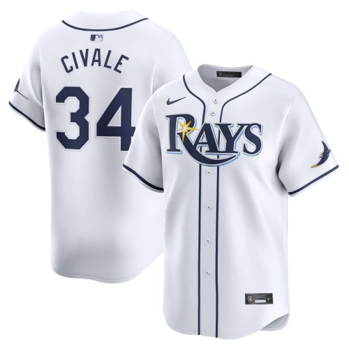 Aaron Civale Tampa Bay Rays Nike Home Limited Player Jersey - White Aaron Civale Tampa Bay Rays Nike Home Limited Player Jersey - White