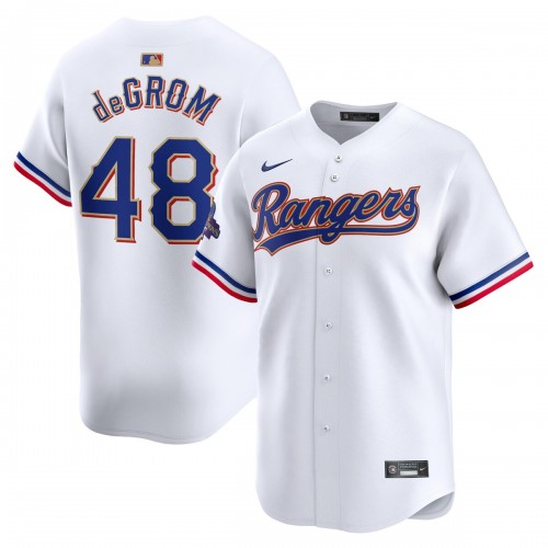 Jacob deGrom Texas Rangers Nike 2024 Gold Collection Limited Player Jersey – White Jacob deGrom Texas Rangers Nike 2024 Gold Collection Limited Player Jersey – White