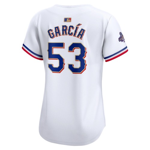 Adolis Garcia Texas Rangers Nike Women's 2024 Gold Collection Limited Player Jersey – White Adolis Garcia Texas Rangers Nike Women's 2024 Gold Collection Limited Player Jersey – White
