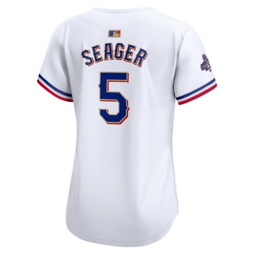 Corey Seager Texas Rangers Nike Women's 2024 Gold Collection Limited Player Jersey – White Corey Seager Texas Rangers Nike Women's 2024 Gold Collection Limited Player Jersey – White