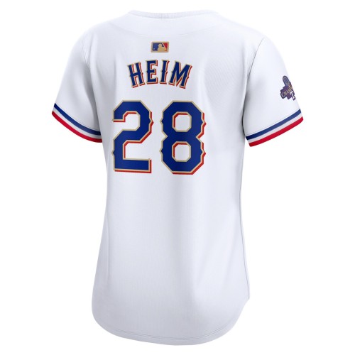 Jonah Heim Texas Rangers Nike Women's 2024 Gold Collection Limited Player Jersey – White Jonah Heim Texas Rangers Nike Women's 2024 Gold Collection Limited Player Jersey – White