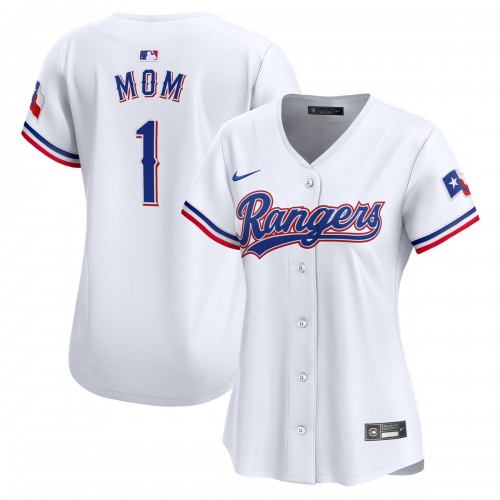 Texas Rangers Nike Women's #1 Mom Home Limited Jersey - White Texas Rangers Nike Women's #1 Mom Home Limited Jersey - White