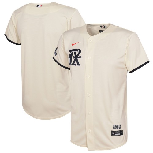 Texas Rangers Nike Youth 2023 City Connect Replica Jersey - Cream Texas Rangers Nike Youth 2023 City Connect Replica Jersey - Cream