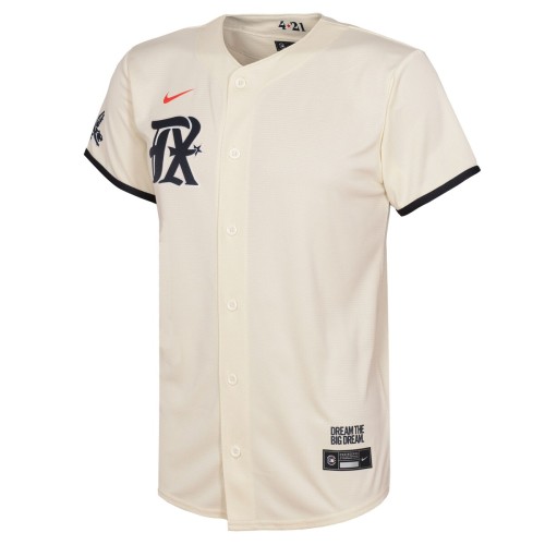 Texas Rangers Nike Youth 2023 City Connect Replica Jersey - Cream Texas Rangers Nike Youth 2023 City Connect Replica Jersey - Cream