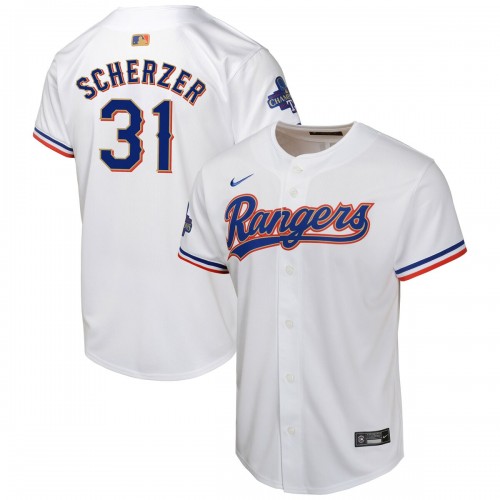 Max Scherzer Texas Rangers Nike Youth 2024 Gold Collection Limited Player Jersey – White Max Scherzer Texas Rangers Nike Youth 2024 Gold Collection Limited Player Jersey – White