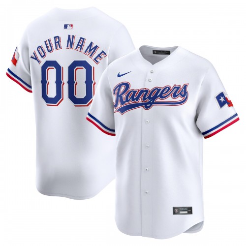 Texas Rangers Nike Home Limited Custom Jersey - White Texas Rangers Nike Home Limited Custom Jersey - White