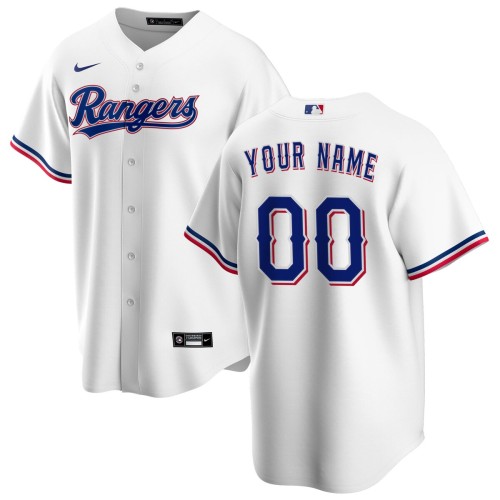 Texas Rangers Nike Youth Home Replica Custom Jersey - White Texas Rangers Nike Youth Home Replica Custom Jersey - White