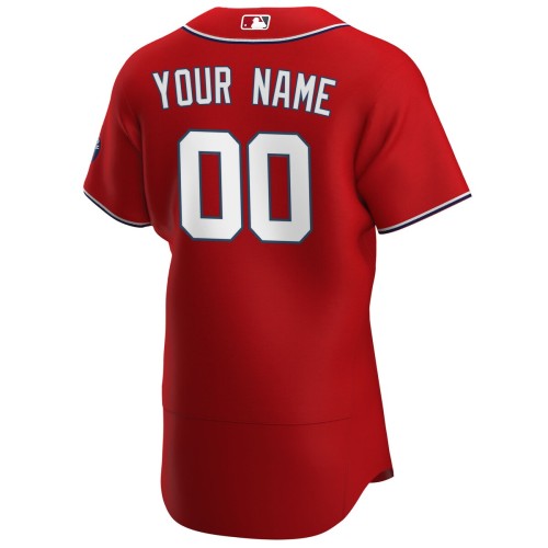 Washington Nationals Nike Alternate Authentic Custom Patch Jersey - Scarlet Washington Nationals Nike Alternate Authentic Custom Patch Jersey - Scarlet
