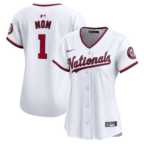Washington Nationals Nike Women's #1 Mom Home Limited Jersey - White Washington Nationals Nike Women's #1 Mom Home Limited Jersey - White