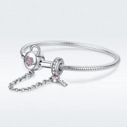 Key Of The Heart Snake Chain Bracelet