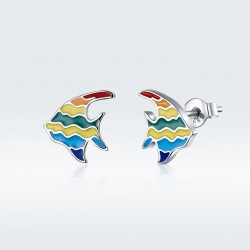 Rainbow Fish Stud Earrings