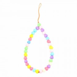 Beaded Phone Charm Cute Colorful Heart Beads