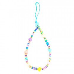 Beaded Phone Charm Cute Colorful Heart Beads