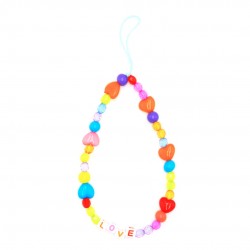 Beaded Phone Charm Love Theme Beads