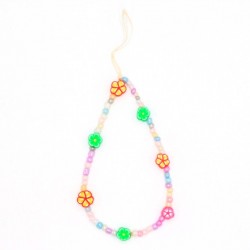 Beaded Phone Charm Colorful Flower Beads