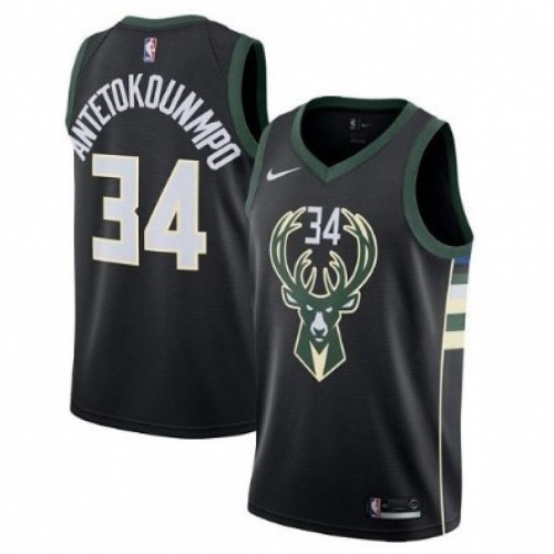 Men's Milwaukee Bucks Giannis Antetokounmpo #34 Black Swingman Jersey - Statement Edition Men's Milwaukee Bucks Giannis Antetokounmpo #34 Black Swingman Jersey - Statement Edition