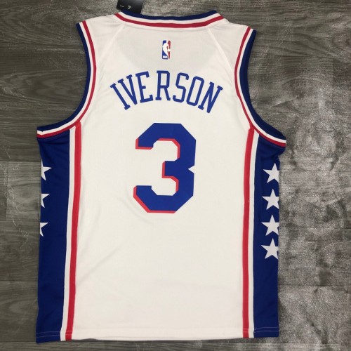 Men's Philadelphia 76ers Allen Iverson #3 Nike White Swingman Jersey - Association Edition Men's Philadelphia 76ers Allen Iverson #3 Nike White Swingman Jersey - Association Edition