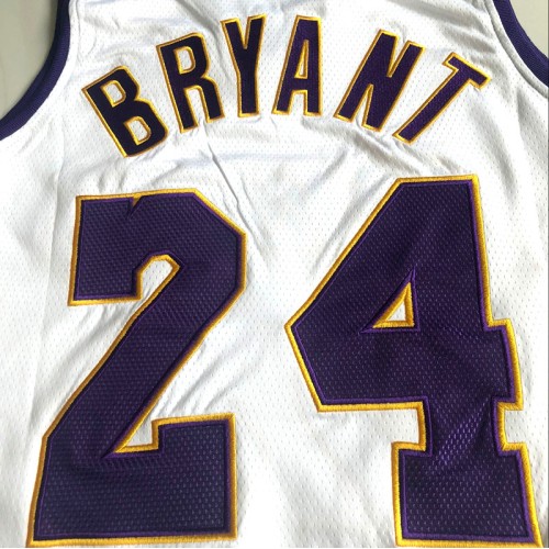 Men's Los Angeles Lakers Kobe Bryant #24 Throwback White 2009-10 Hardwood Classics Jersey Men's Los Angeles Lakers Kobe Bryant #24 Throwback White 2009-10 Hardwood Classics Jersey
