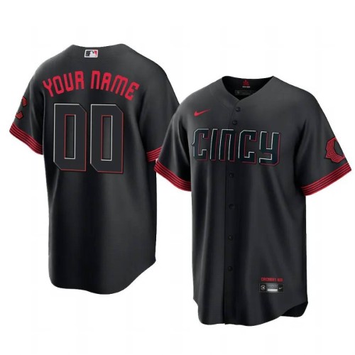 Cincinnati Reds Nike 2023 City Connect Replica Player Custom Jersey - Black Cincinnati Reds Nike 2023 City Connect Replica Player Custom Jersey - Black