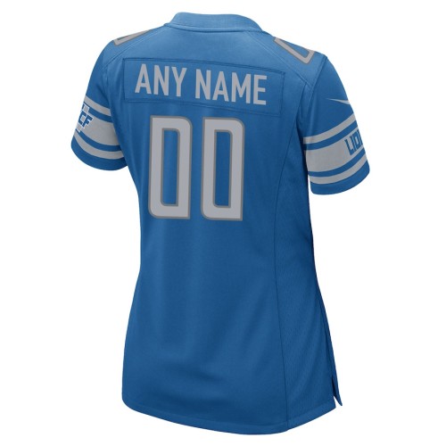 Detroit Lions Nike Women's Custom Game Jersey - Blue Detroit Lions Nike Women's Custom Game Jersey - Blue