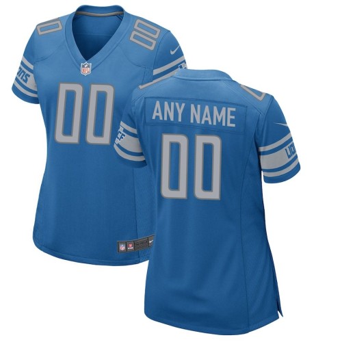 Detroit Lions Nike Women's Custom Game Jersey - Blue Detroit Lions Nike Women's Custom Game Jersey - Blue