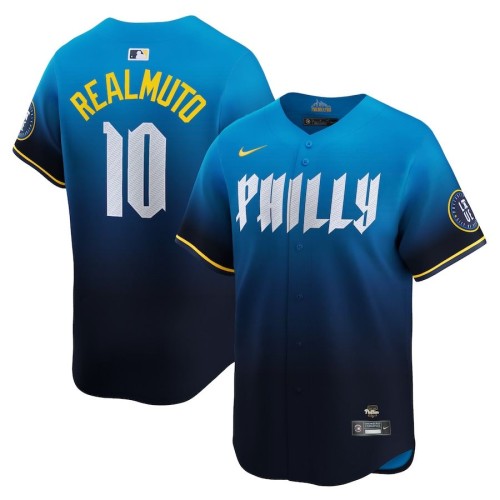 J.T. Realmuto Philadelphia Phillies Nike 2024 City Connect Limited Player Jersey - Blue J.T. Realmuto Philadelphia Phillies Nike 2024 City Connect Limited Player Jersey - Blue