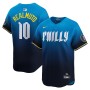 J.T. Realmuto Philadelphia Phillies Nike 2024 City Connect Limited Player Jersey - Blue J.T. Realmuto Philadelphia Phillies Nike 2024 City Connect Limited Player Jersey - Blue
