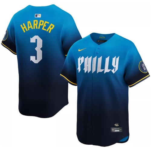 Bryce Harper Philadelphia Phillies Nike 2024 City Connect Limited Player Jersey - Blue Bryce Harper Philadelphia Phillies Nike 2024 City Connect Limited Player Jersey - Blue
