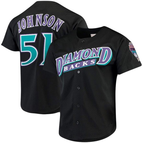 Arizona Diamondbacks Randy Johnson Black Cooperstown Mesh Button-Up Jersey Arizona Diamondbacks Randy Johnson Black Cooperstown Mesh Button-Up Jersey